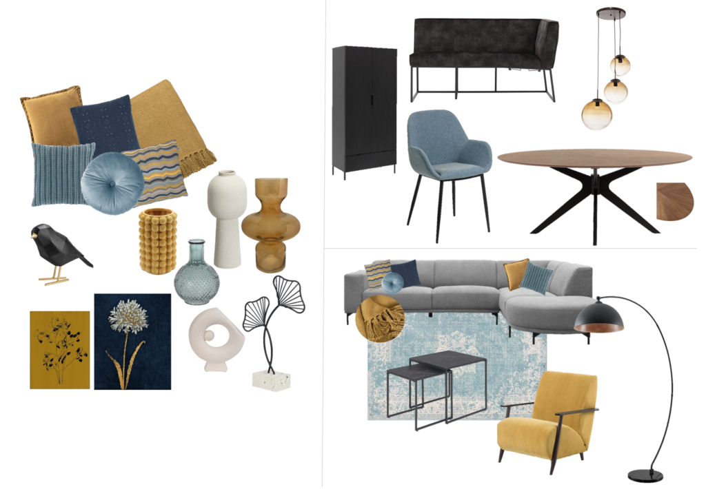 meubel en accessoires woonkamer met roomdivider